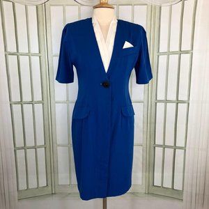 Sheri Martin Sheath Career Dress V Neck Size 12P